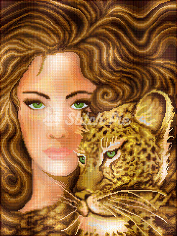 40070495-Woman-and-leopard-logo