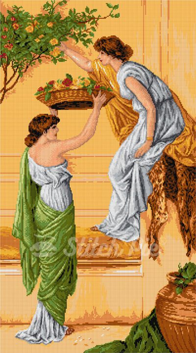 Ladies with roses (digital pattern)