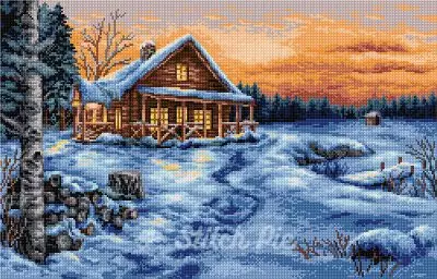 Winter sunset (digital pattern)