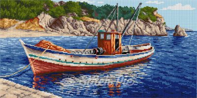 Boat in the sea (digital pattern)