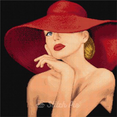 Lady with a Red Hat (digital pattern)