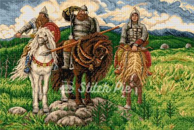 Three heroes (digital pattern)